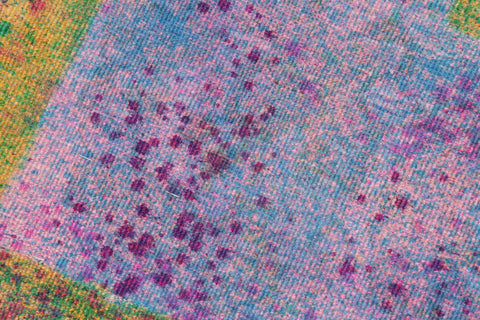 handmade Over Dyed Over Dyed Blue Pink Hand Knotted RECTANGLE 100% WOOL area rug 8' x 10'