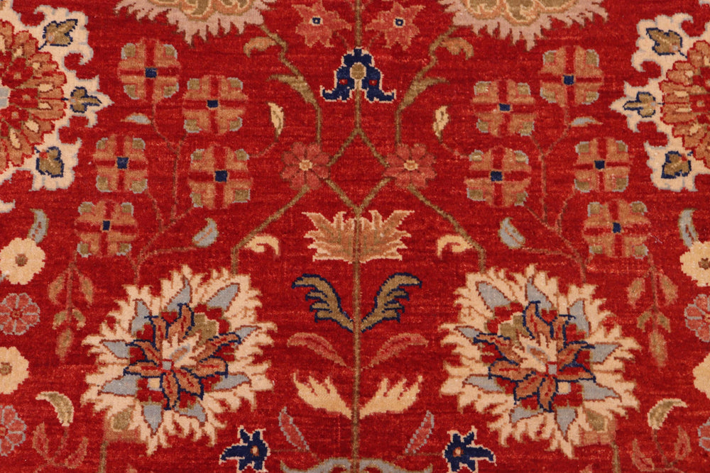 handmade Traditional Design Red Ivory Hand Knotted RECTANGLE 100% WOOL area rug 8x10