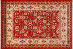 handmade Traditional Design Red Ivory Hand Knotted RECTANGLE 100% WOOL area rug 8x10