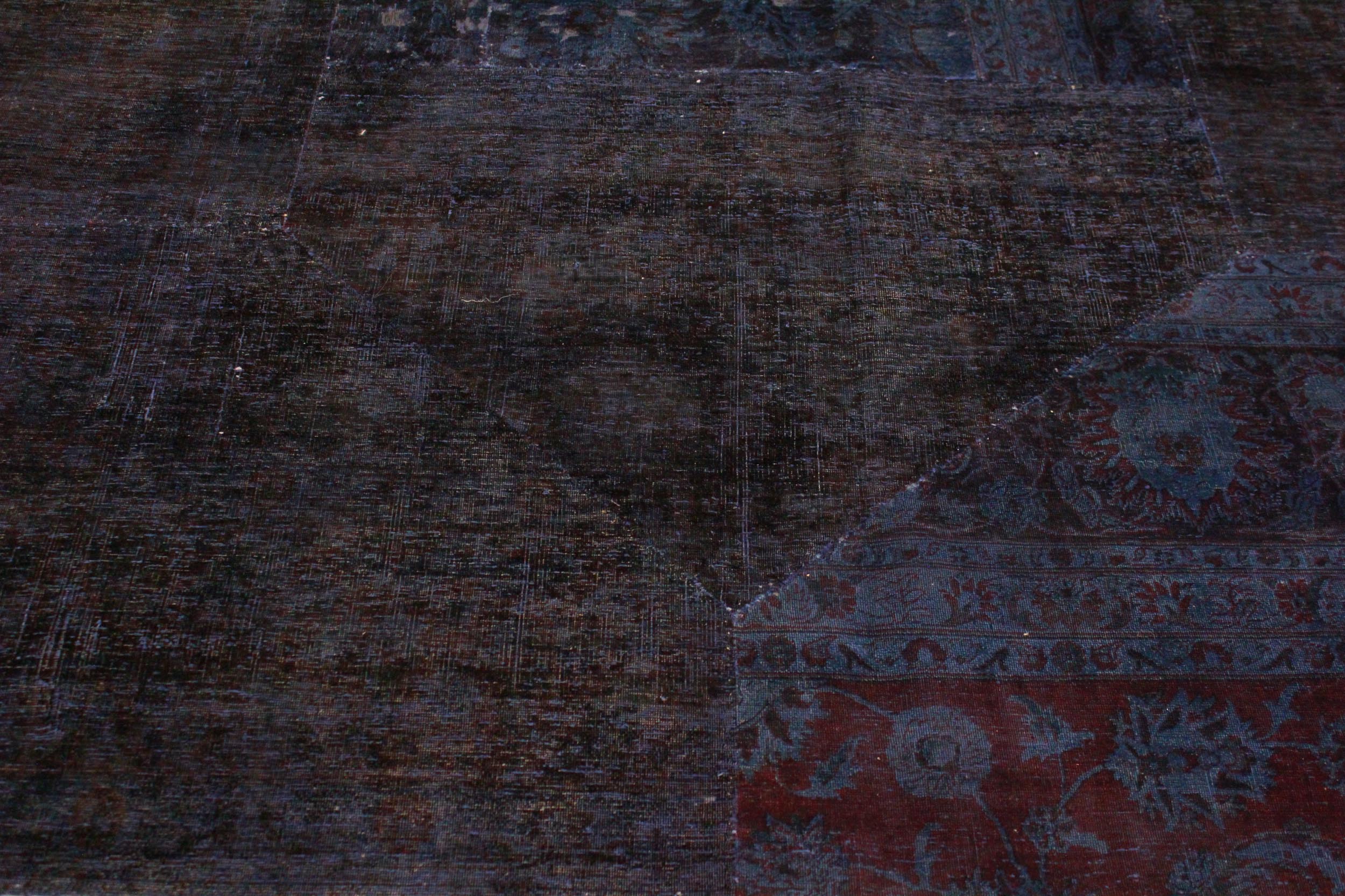 handmade Over Dyed Over Dyed Blue Purple Hand Knotted RECTANGLE 100% WOOL area rug 5' x 8'