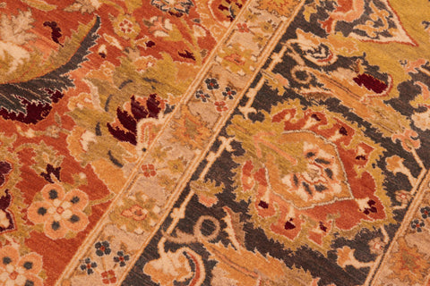 handmade Transitional Agra Orange Gray Hand Knotted RECTANGLE 100% WOOL area rug 8x10