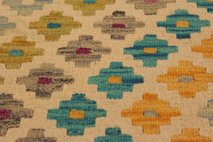 handmade Modern Kilim Beige Purple Hand-Woven RECTANGLE 100% WOOL area rug 5x7