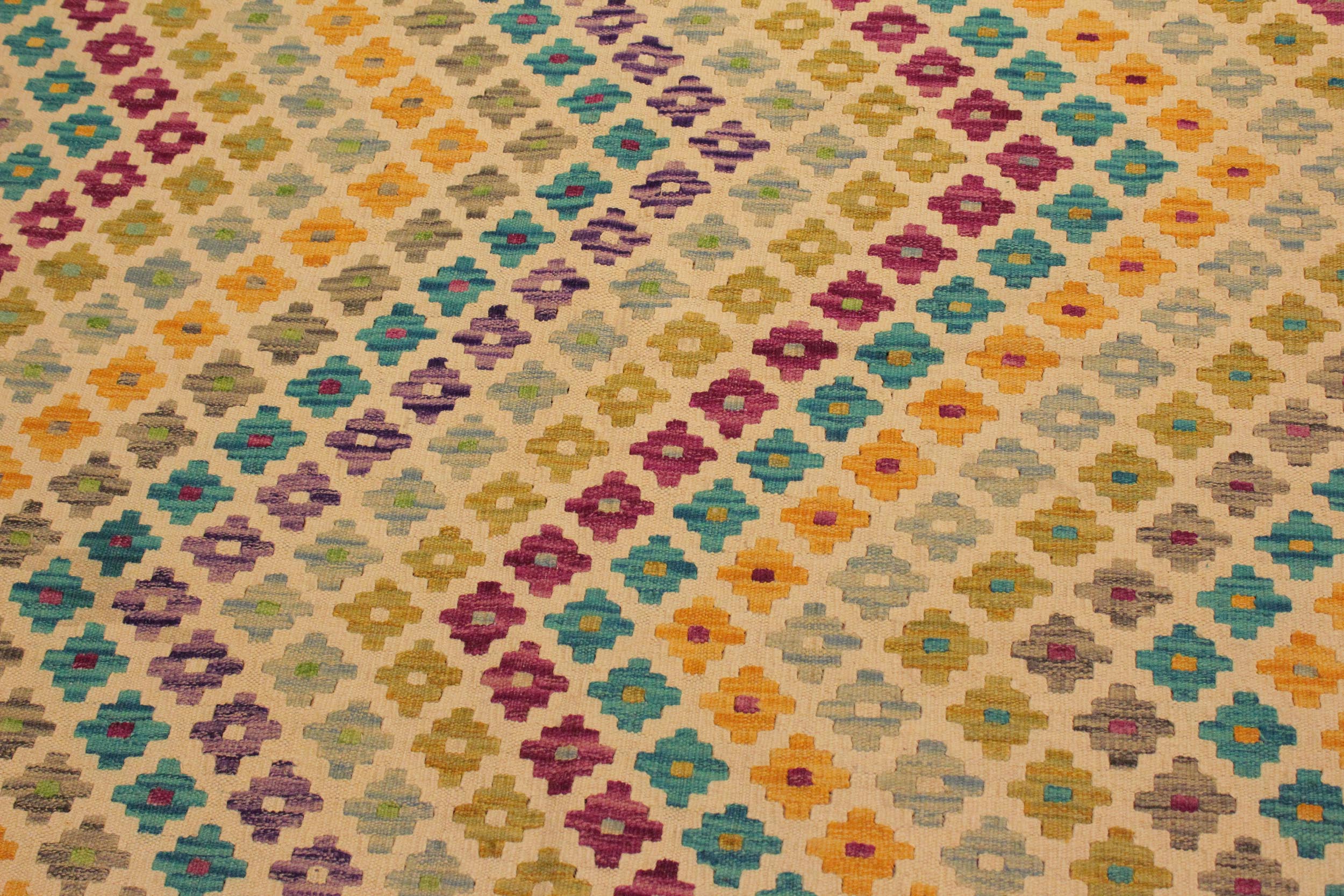 handmade Modern Kilim Beige Purple Hand-Woven RECTANGLE 100% WOOL area rug 5x7