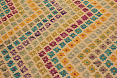 handmade Modern Kilim Beige Purple Hand-Woven RECTANGLE 100% WOOL area rug 5x7