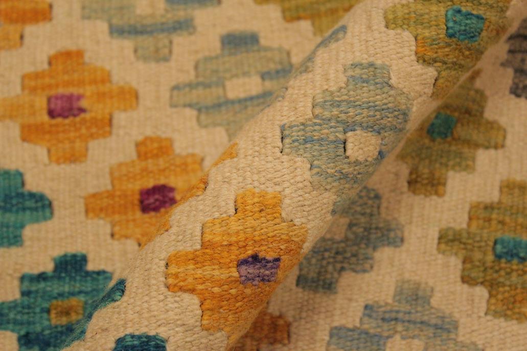 Flat Weave Kilim Antique Navaho Vintage handmade Modern Kilim Beige Purple Hand-Woven Rectangle 100% Wool Area Rug 5x7 