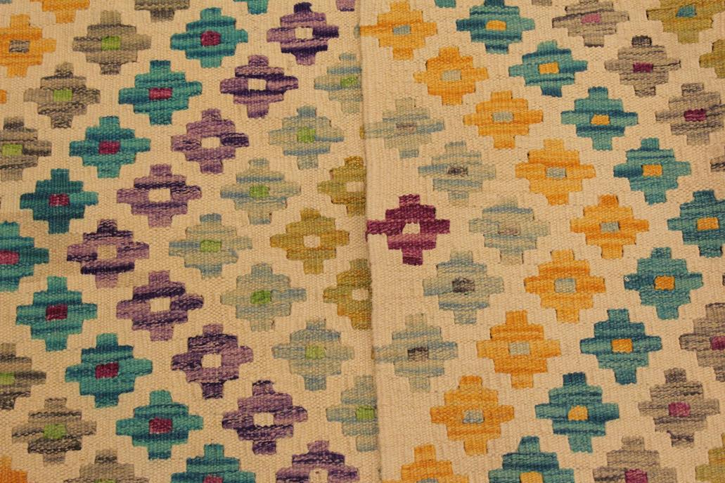 Flat Weave Kilim Antique Navaho Vintage handmade Modern Kilim Beige Purple Hand-Woven Rectangle 100% Wool Area Rug 5x7 