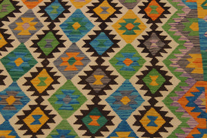 handmade Geometric Kilim Brown Beige Hand-Woven RECTANGLE 100% WOOL area rug 6 x 8