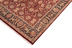 Semi-Antique Claire Red/Blue Wool Rug - 7'11'' x 10'2''