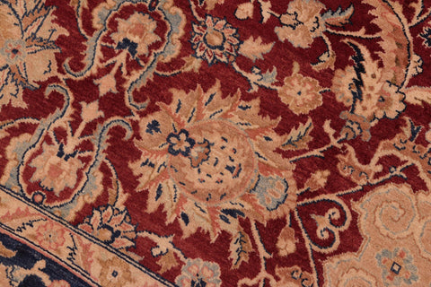 handmade Transitional  Red Blue Hand Knotted RECTANGLE 100% WOOL area rug 8x10