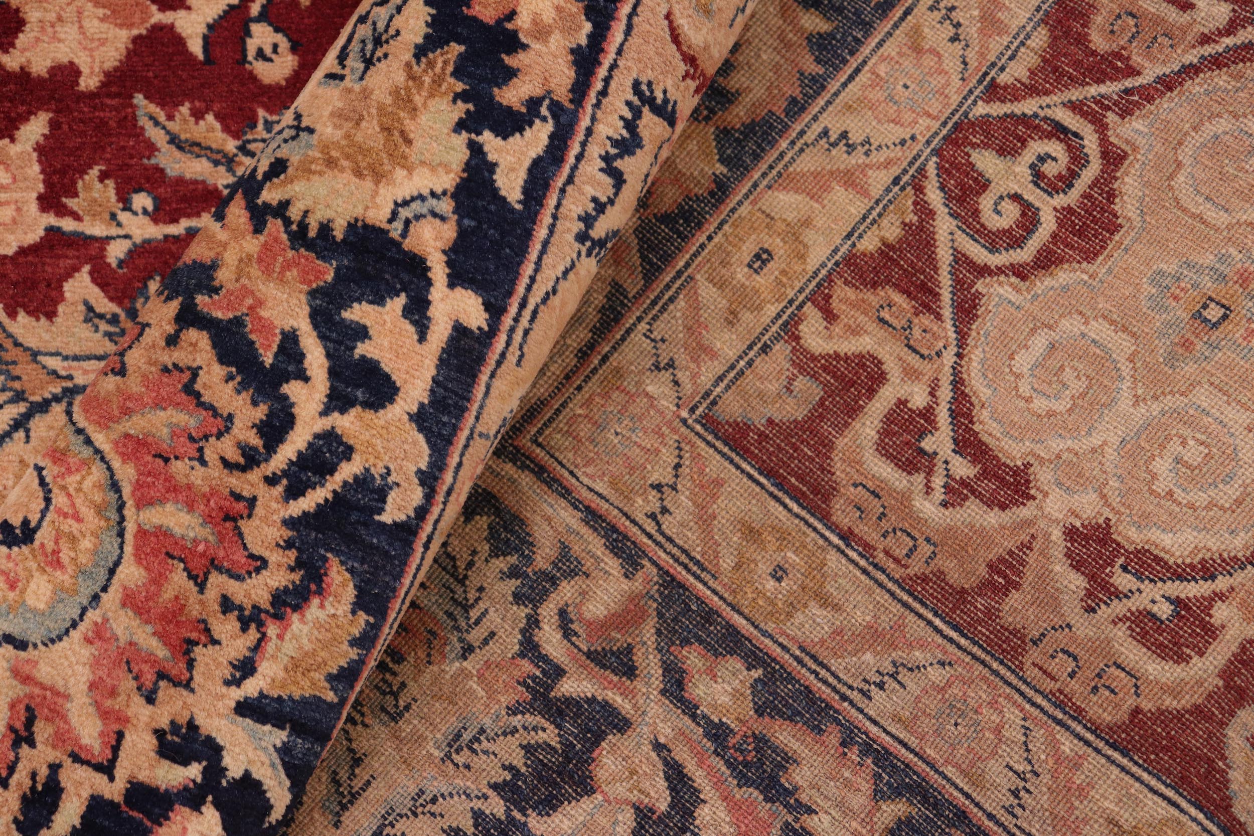 handmade Transitional  Red Blue Hand Knotted RECTANGLE 100% WOOL area rug 8 x 10