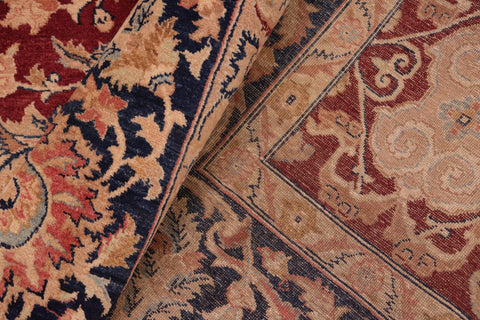 handmade Transitional  Red Blue Hand Knotted RECTANGLE 100% WOOL area rug 8x10