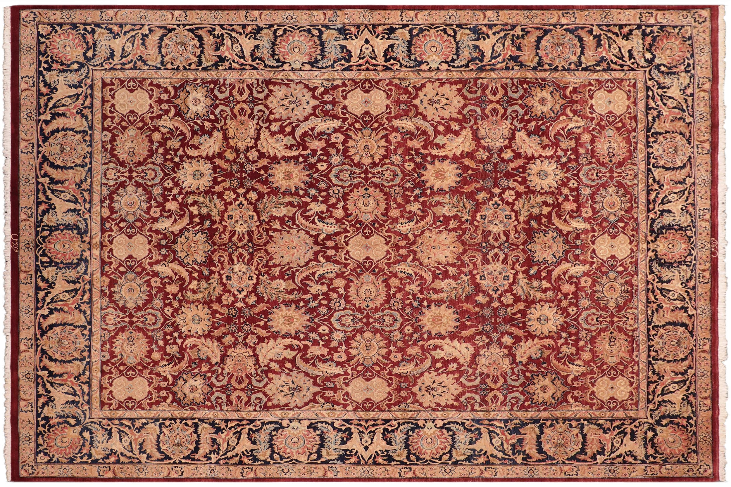 handmade Transitional  Red Blue Hand Knotted RECTANGLE 100% WOOL area rug 8 x 10