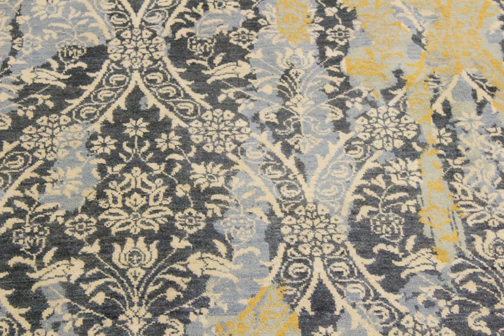 handmade Modern Abstract Gray Ivory Hand Knotted RECTANGLE 100% WOOL area rug 8 x 10