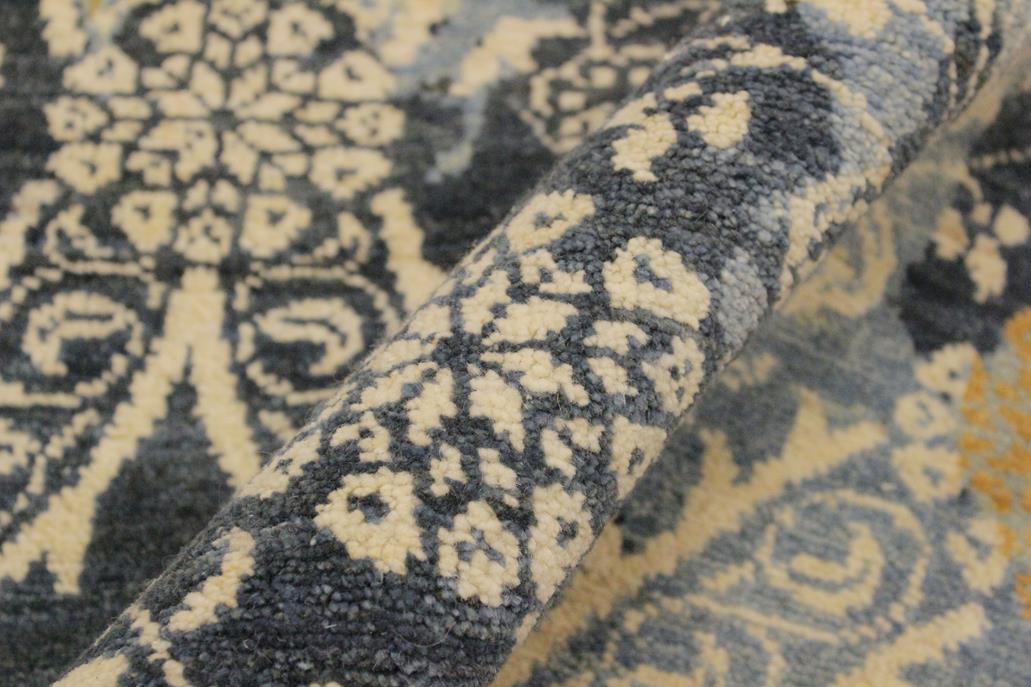 handmade Modern Abstract Gray Ivory Hand Knotted RECTANGLE 100% WOOL area rug 8 x 10