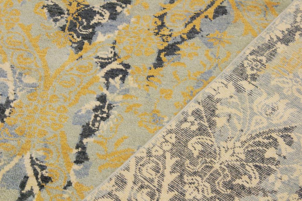 handmade Modern Abstract Gray Ivory Hand Knotted RECTANGLE 100% WOOL area rug 8 x 10