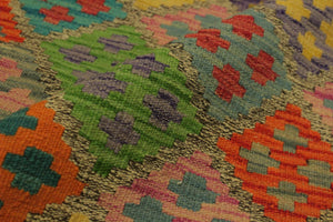 handmade Geometric Kilim Brown Rust Hand-Woven RECTANGLE 100% WOOL area rug 6 x 8