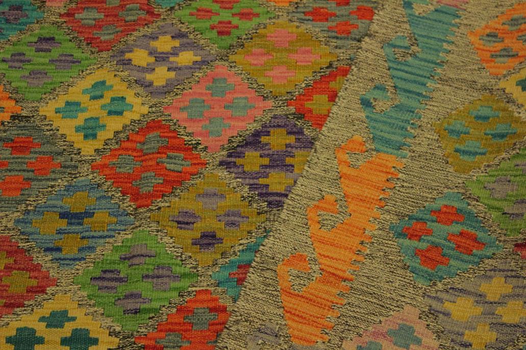 Flat Weave Kilim Antique Navaho Vintage handmade Geometric Kilim Brown Rust Hand-Woven Rectangle 100% Wool Area Rug 6x8 