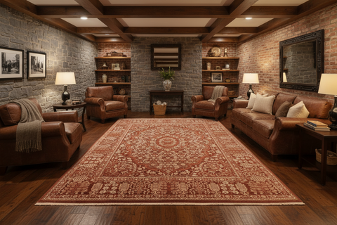 handmade Traditional Tajdar Brown Brown Hand Knotted RECTANGLE 100% WOOL area rug 8x10