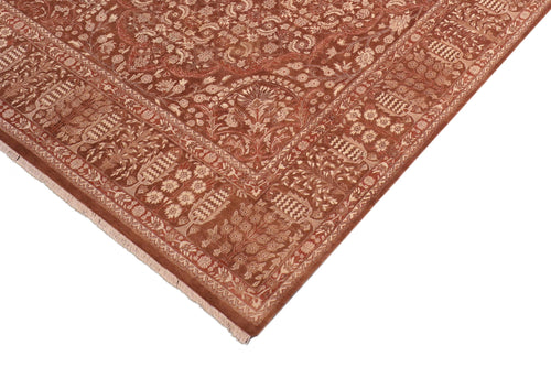 handmade Traditional Tajdar Brown Brown Hand Knotted RECTANGLE 100% WOOL area rug 8x10
