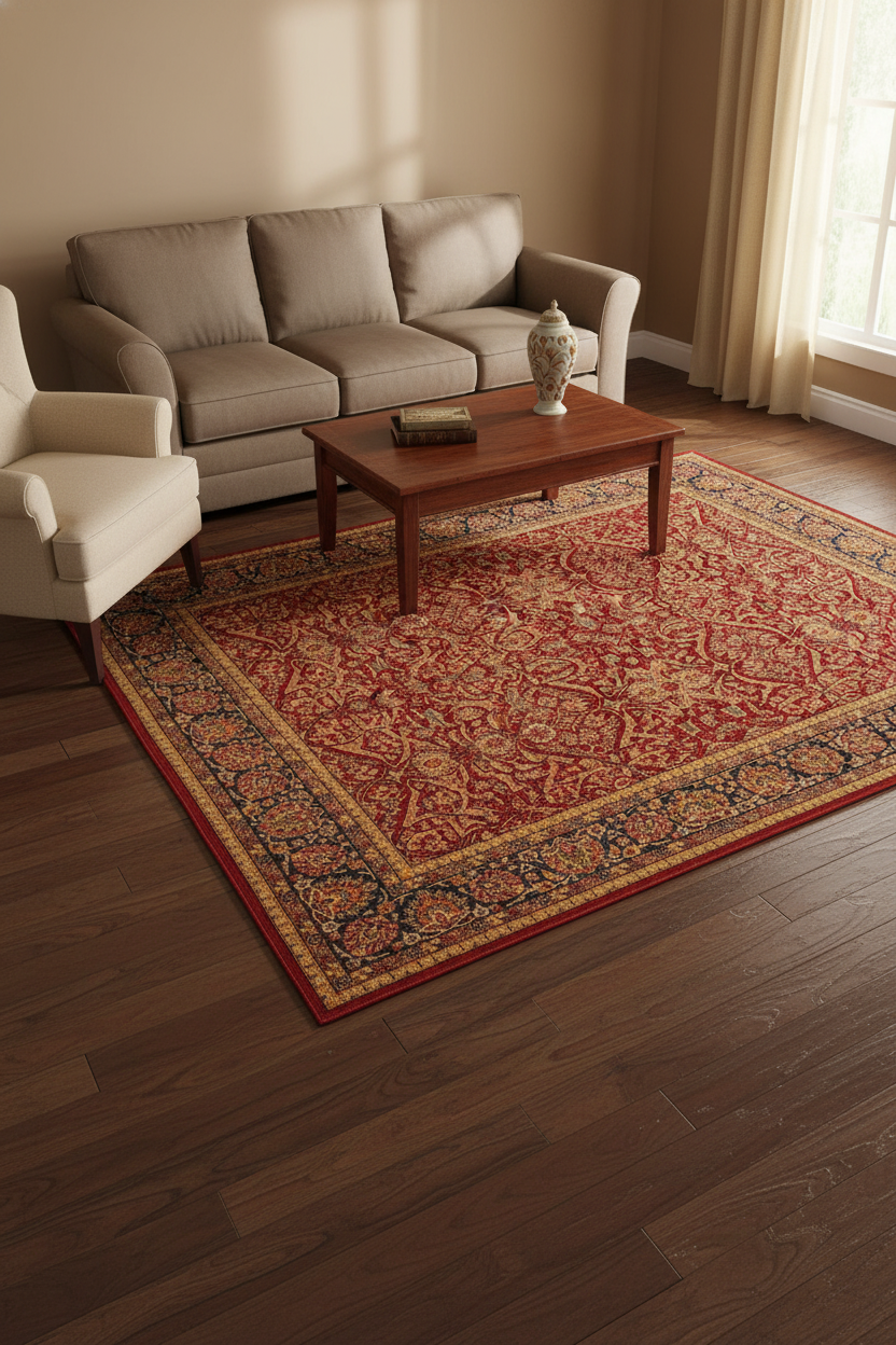 handmade Traditional Design Red Blue Hand Knotted RECTANGLE 100% WOOL area rug 8' x 10'