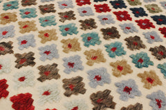 handmade Geometric Moroccan Hi Beige Red Hand Knotted RECTANGLE 100% WOOL area rug 9' x 12'