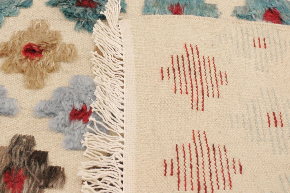 handmade Geometric Moroccan Hi Beige Red Hand Knotted RECTANGLE 100% WOOL area rug 9' x 12'