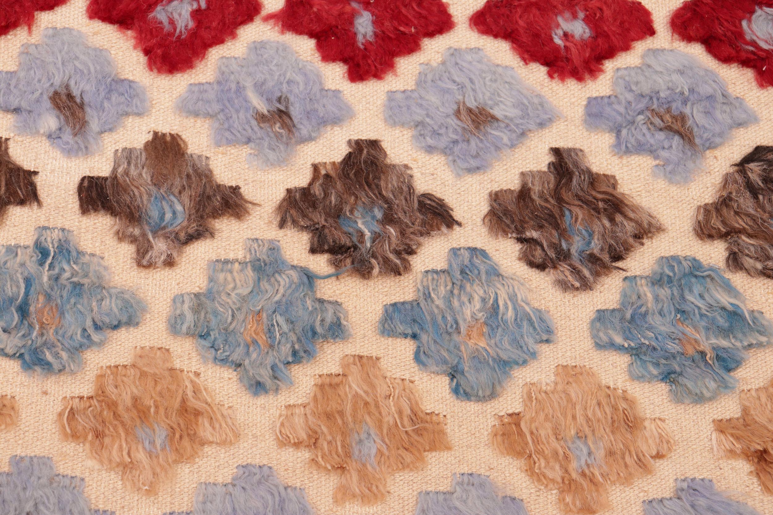 handmade Geometric Moroccan Hi Beige Blue Hand Knotted RECTANGLE 100% WOOL area rug 6' x 9'