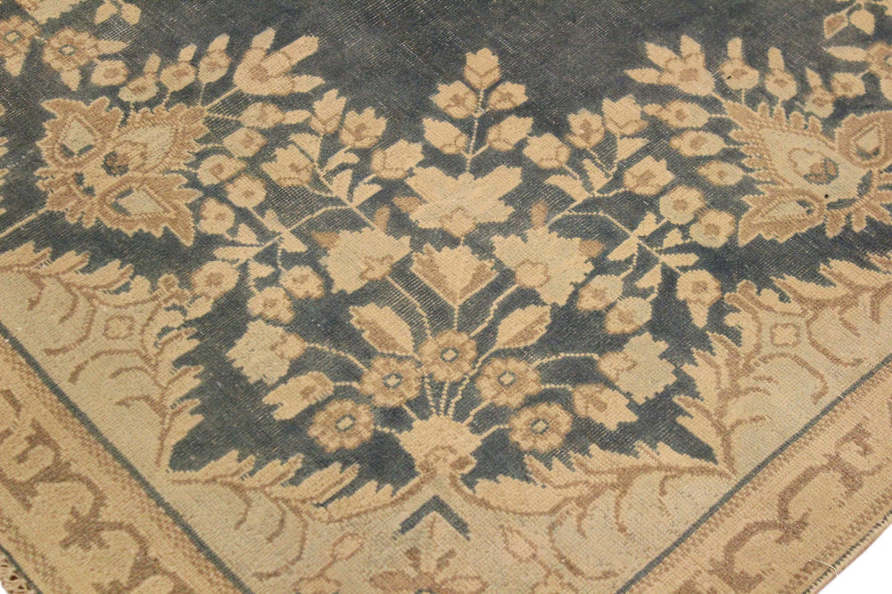handmade Vintage Hand Painte Gray Beige Hand Knotted RECTANGLE 100% WOOL area rug 7' x 10'