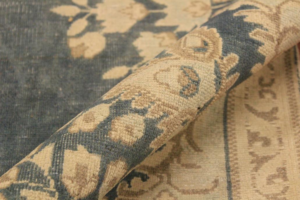 handmade Vintage Hand Painte Gray Beige Hand Knotted RECTANGLE 100% WOOL area rug 7 x 10