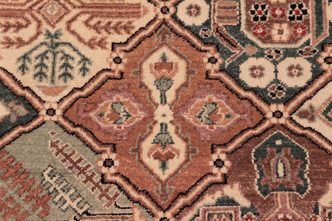 handmade Transitional  Green Green Hand Knotted RECTANGLE 100% WOOL area rug 8' x 10'