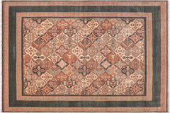 handmade Transitional  Green Green Hand Knotted RECTANGLE 100% WOOL area rug 8' x 10'