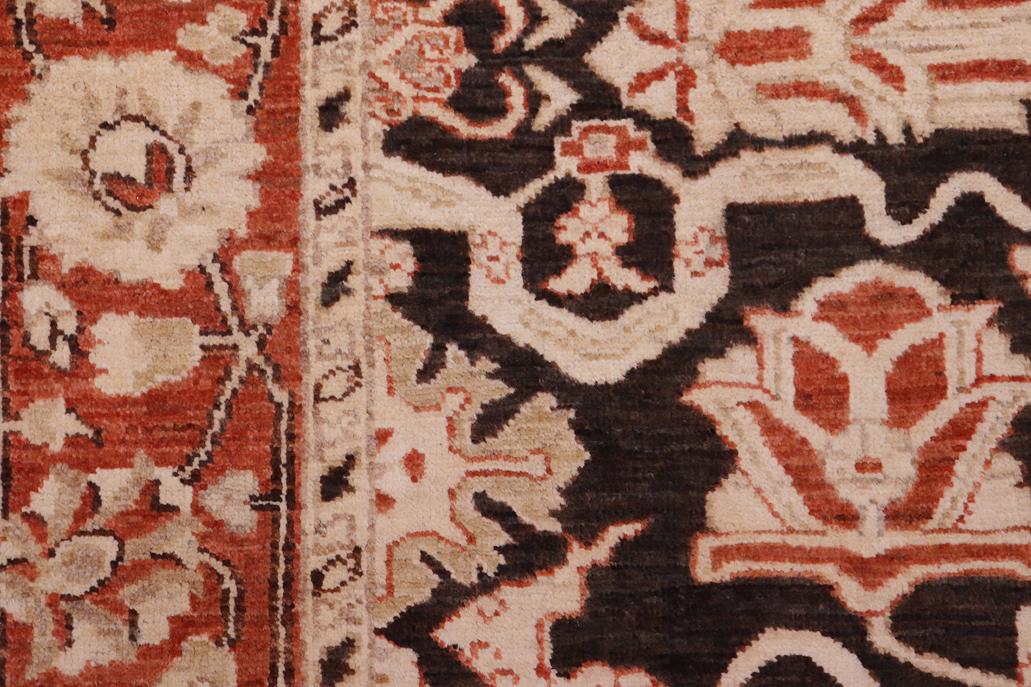 handmade Traditional Kafkaz Black Rust Hand Knotted RECTANGLE 100% WOOL area rug 5 x 6