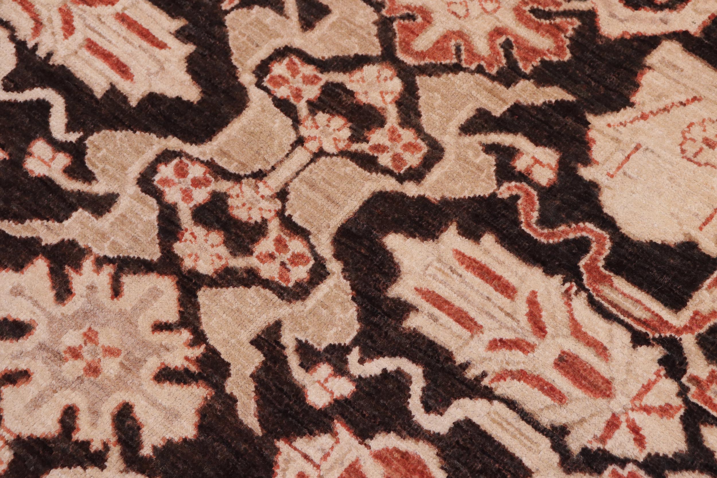 handmade Traditional Kafkaz Black Rust Hand Knotted RECTANGLE 100% WOOL area rug 5x6