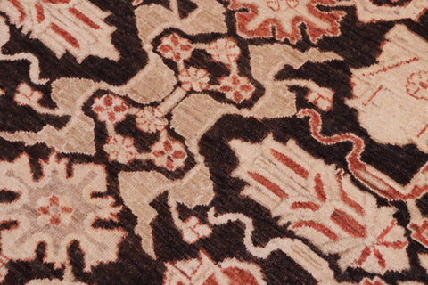 handmade Traditional Kafkaz Black Rust Hand Knotted RECTANGLE 100% WOOL area rug 5x6