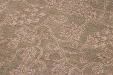handmade Modern Kafkaz Green Gold Hand Knotted RECTANGLE 100% WOOL area rug 5' x 6'