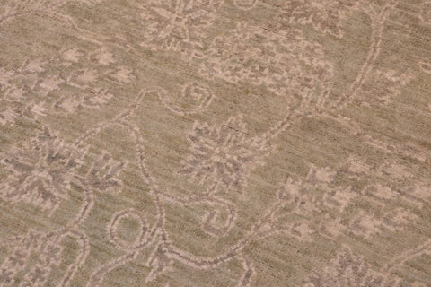 handmade Modern Kafkaz Green Gold Hand Knotted RECTANGLE 100% WOOL area rug 5' x 6'