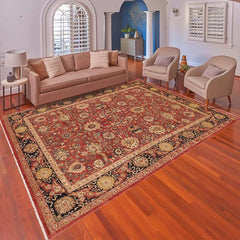 handmade Traditional Kafkaz Orange Blue Hand Knotted RECTANGLE 100% WOOL area rug 9 x 12