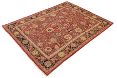 handmade Traditional Kafkaz Orange Blue Hand Knotted RECTANGLE 100% WOOL area rug 9 x 12