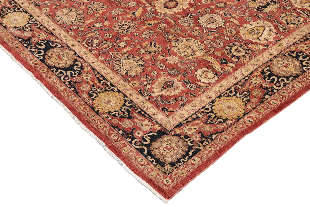 handmade Traditional Kafkaz Orange Blue Hand Knotted RECTANGLE 100% WOOL area rug 9x12