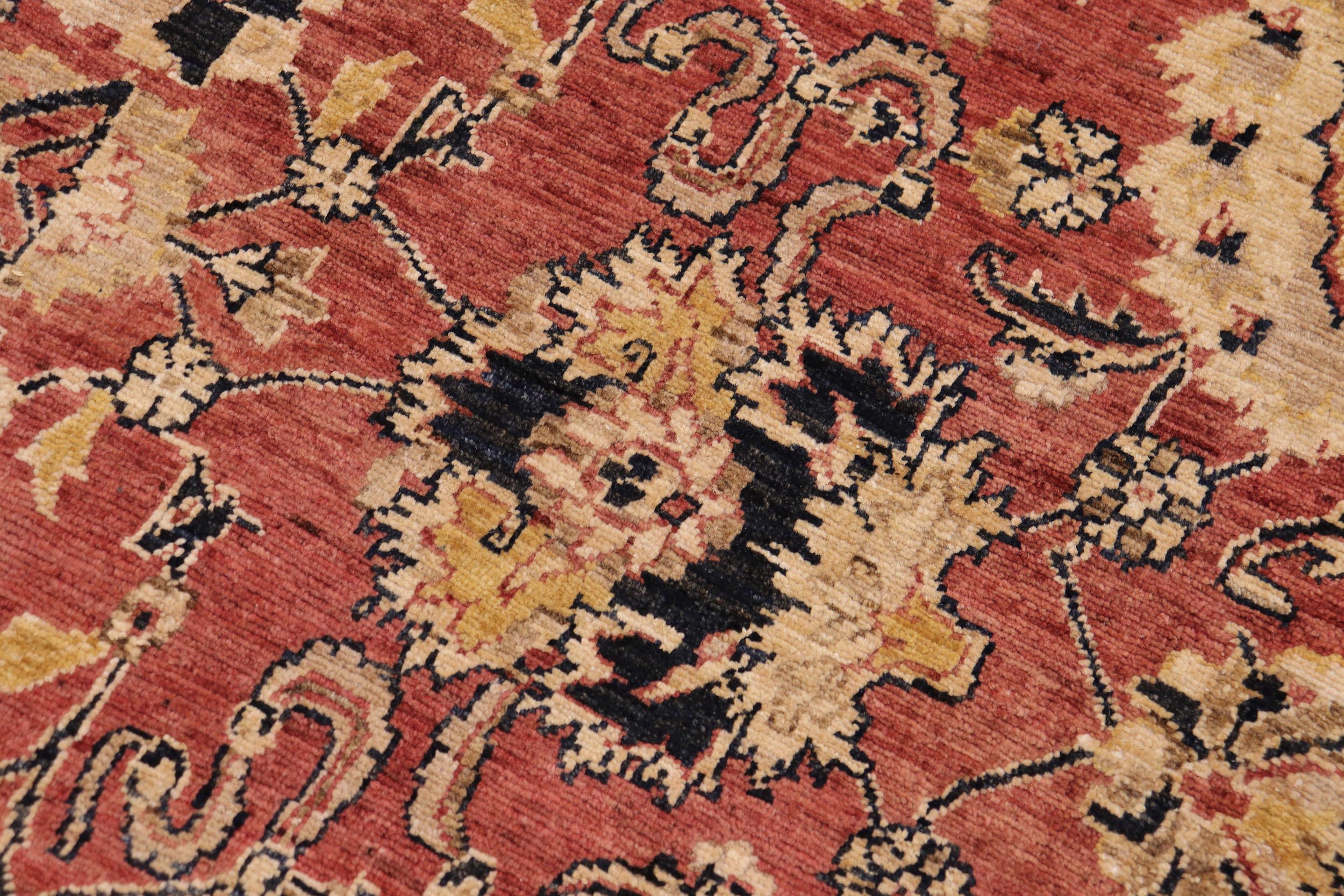 handmade Traditional Kafkaz Orange Blue Hand Knotted RECTANGLE 100% WOOL area rug 9x12