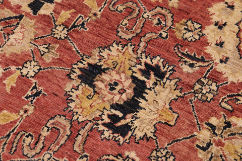 handmade Traditional Kafkaz Orange Blue Hand Knotted RECTANGLE 100% WOOL area rug 9x12