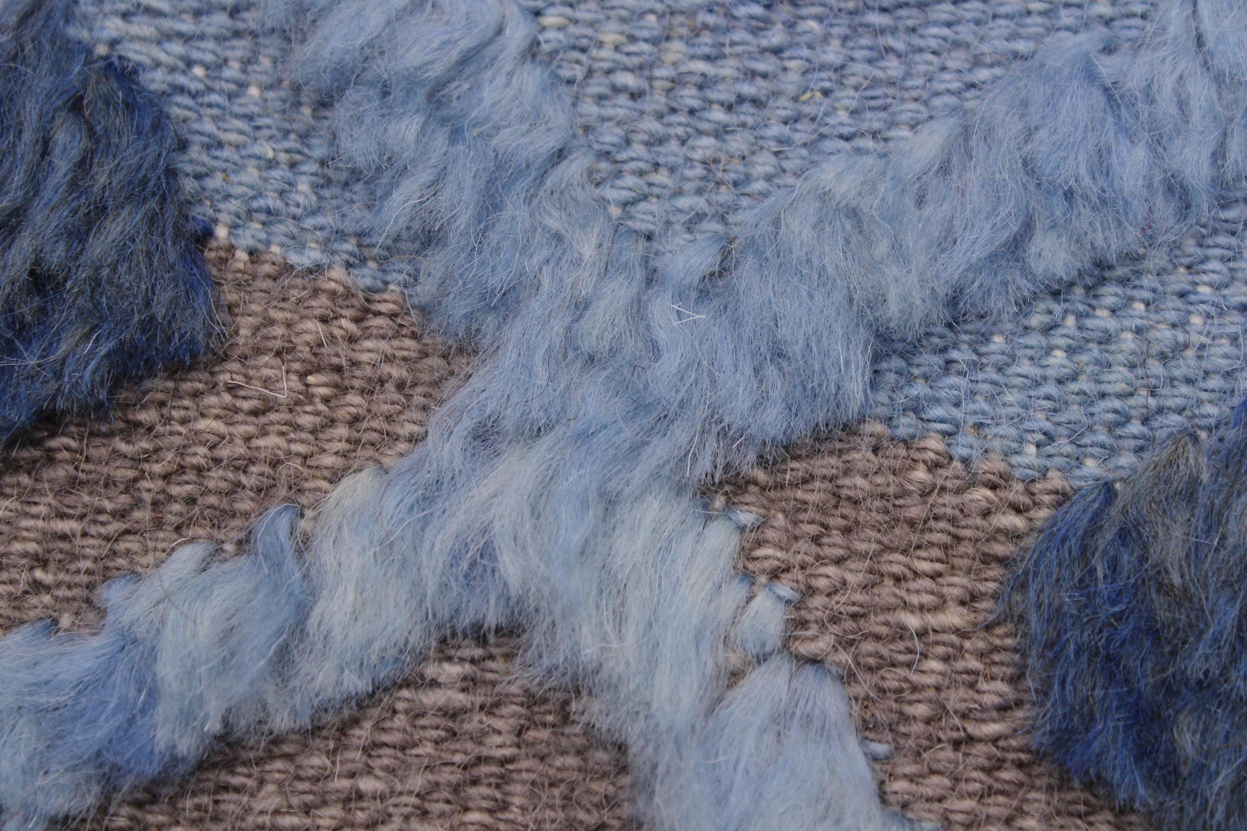 handmade Geometric Moroccan Hi Lt. Blue Ivory Hand Knotted RECTANGLE 100% WOOL area rug 9' x 12'