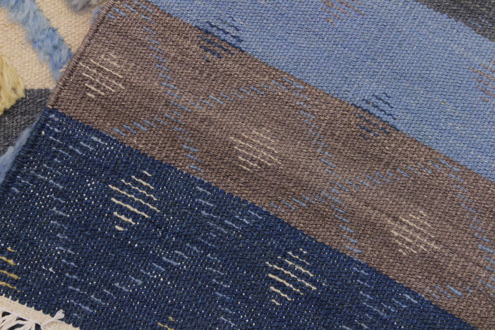handmade Geometric Moroccan Hi Lt. Blue Ivory Hand Knotted RECTANGLE 100% WOOL area rug 9' x 12'