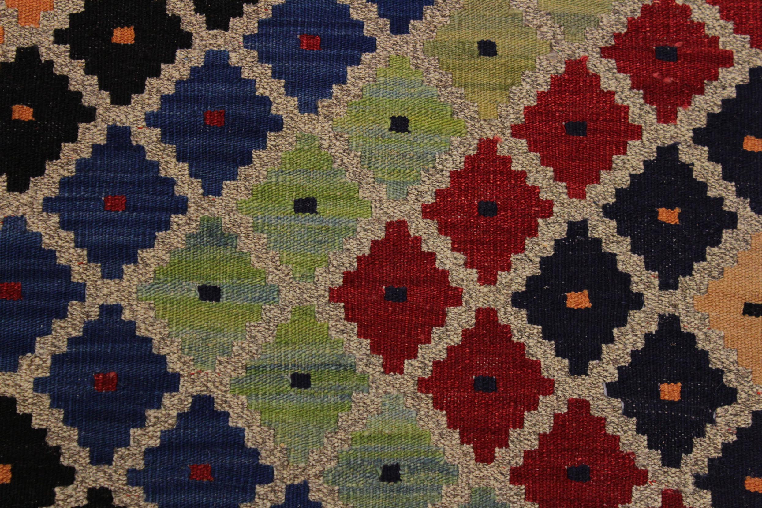handmade Modern Kilim Gray Red Hand-Woven RECTANGLE 100% WOOL area rug 5 x 6