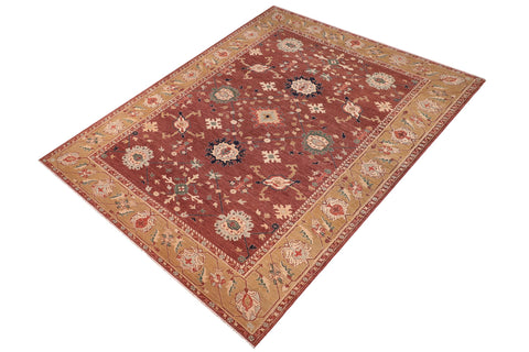handmade Traditional Kafkaz Brown Tan Hand Knotted RECTANGLE 100% WOOL area rug 10x13