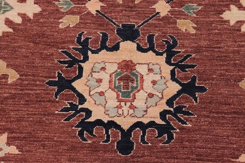 handmade Traditional Kafkaz Brown Tan Hand Knotted RECTANGLE 100% WOOL area rug 10x13
