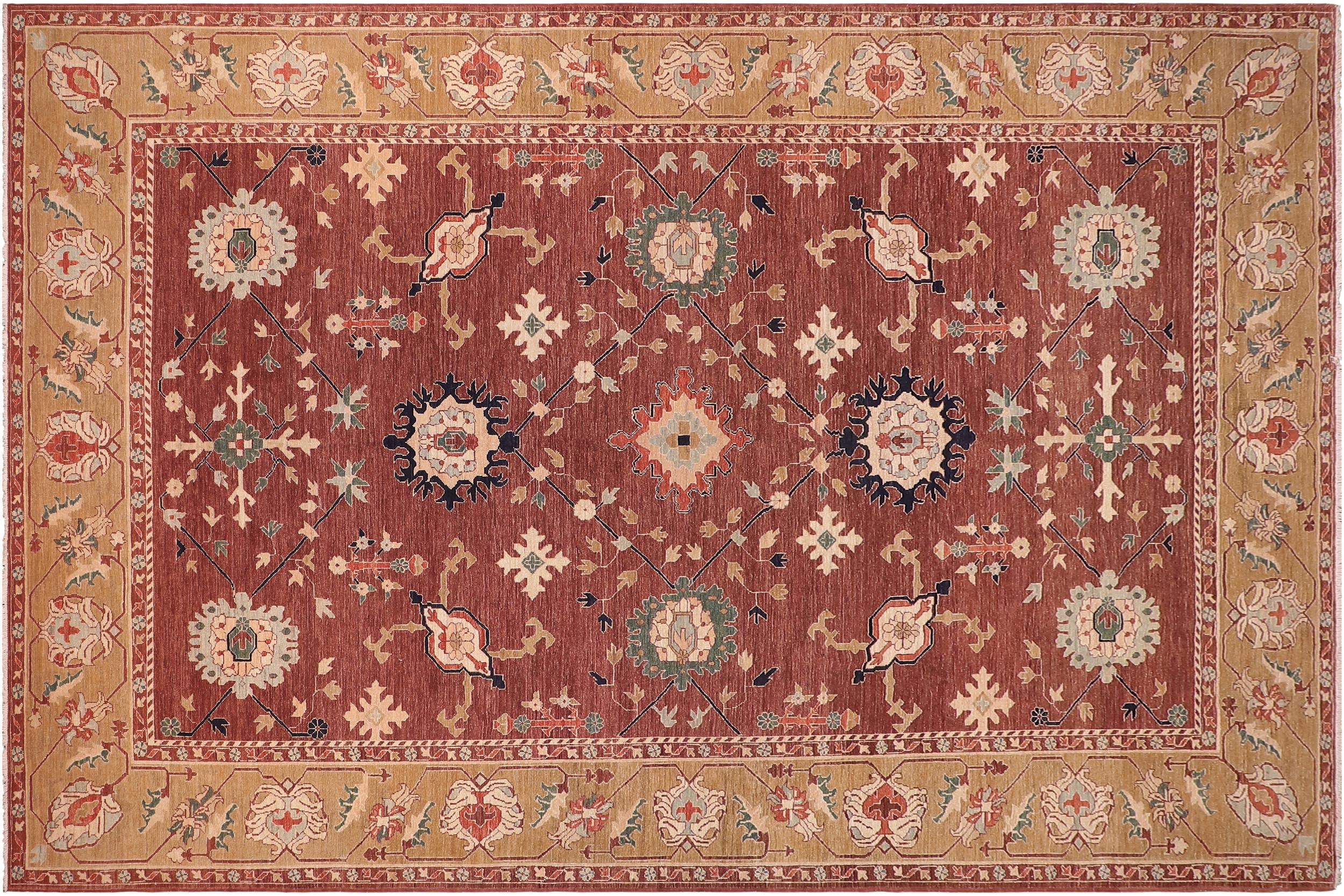 handmade Traditional Kafkaz Brown Tan Hand Knotted RECTANGLE 100% WOOL area rug 10x13