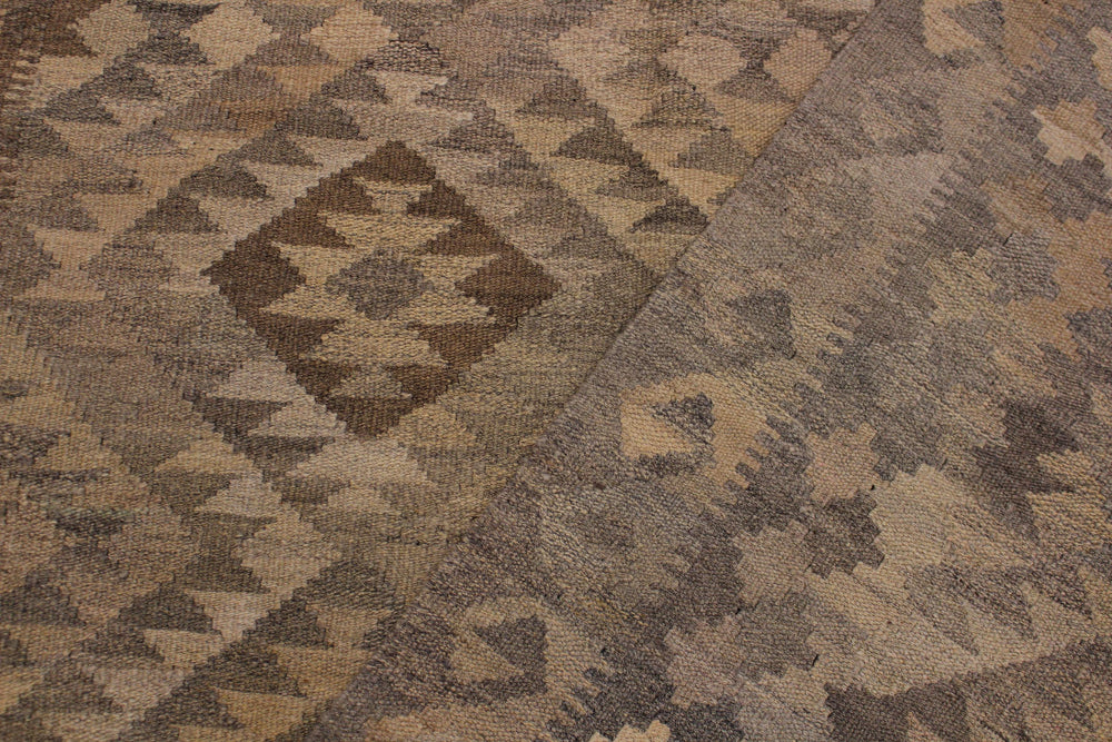 handmade Modern Kilim Tan Brown Hand-Woven RECTANGLE 100% WOOL area rug 5' x 7'