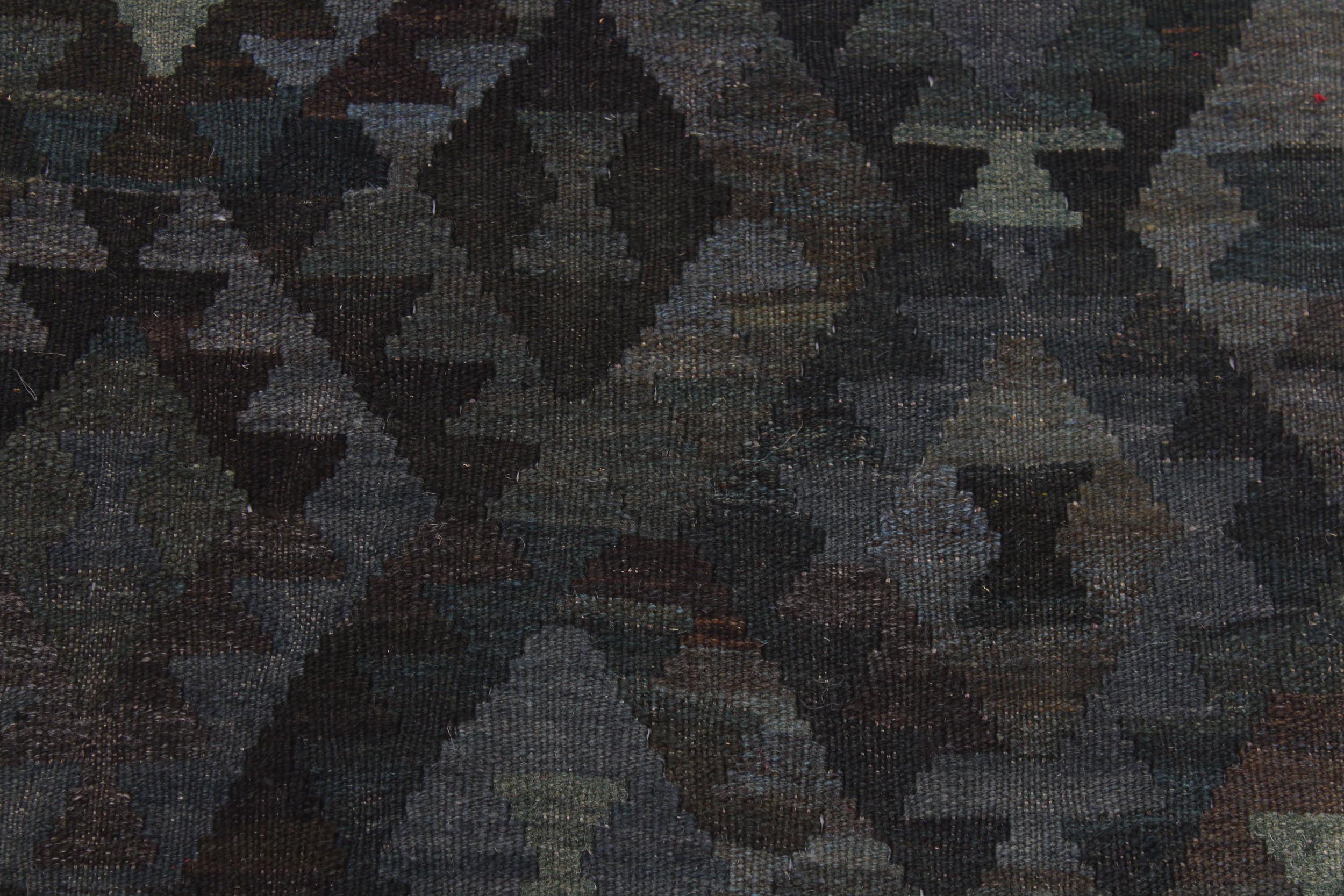 handmade Modern Kilim Brown Green Hand-Woven RECTANGLE 100% WOOL area rug 7' x 10'