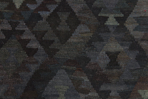 handmade Modern Kilim Brown Green Hand-Woven RECTANGLE 100% WOOL area rug 7' x 10'